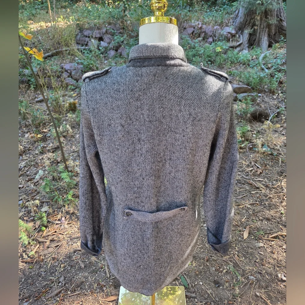 Talbots Wool Blend Womens Charcoal Knit‎ Sweater Cardigan